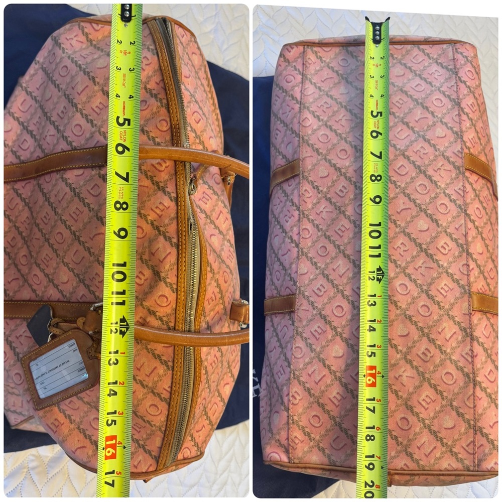Vintage Dooney & Bourke Bubble Gum Pink Monogram Carry On Travel Bag Y2K - Picture 14 of 16